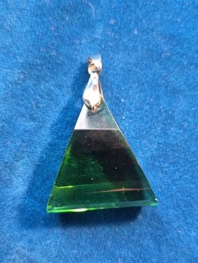 Green Triangle Glass Pendant